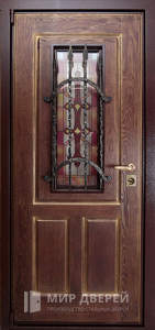 Входная металлическая дверь со стеклом №20 - фото вид изнутри