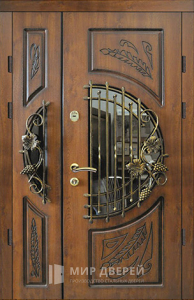 Железная дверь со стеклопакетом №72 - фото вид снаружи