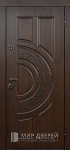Входная дверь обшитая МДФ панелями №302 - фото вид снаружи