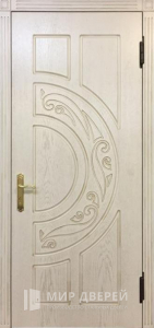 Металлическая дверь МДФ панели под имитация бруса №100 - фото вид снаружи