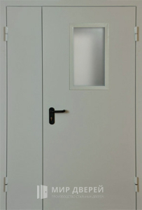 Полуторная дверь с окном EI-60 №4 - фото вид снаружи