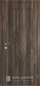 Металлическая дверь с отделкой МДФ №341 - фото вид снаружи