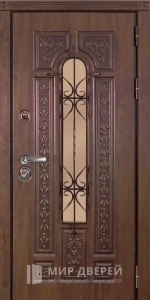 Парадная дверь для загородного дома с решёткой №412 - фото №1