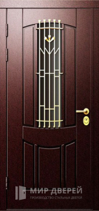 Металлическая дверь со стеклом и ковкой №15 - фото №2