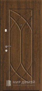 Металлический дверь с двумя МДФ №156 - фото вид снаружи