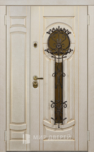 Дверь металлическая входная уличная утепленная двустворчатая №30 - фото вид снаружи