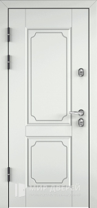 Входная дверь в коттедж белая №28 - фото вид изнутри