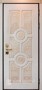 Дверь металлическая входная с отделкой МДФ №546 - фото вид снаружи