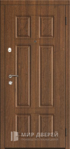 Металлическая дверь с МДФ накладкой для деревянного дома №45 - фото вид снаружи